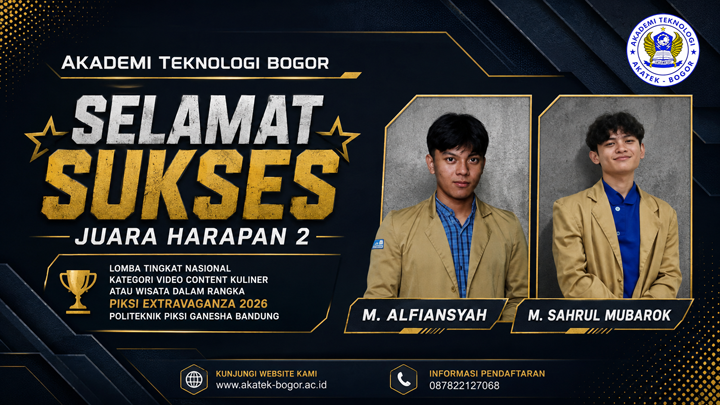 Berita AKATEK: Mahasiswa Akademi Teknologi Bogor Raih Juara  di Ajang Piksi Extravaganza 2026